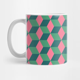 Geometric design- pink and green Mug